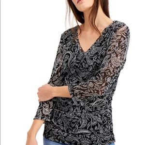INC Double Layer V-Neck Top
